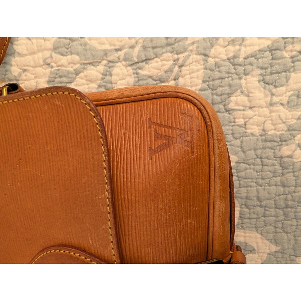 Louis Vuitton Cartouchiere MM Tan Epi Leather Crossbody Bag Vintage Messenger - Picture 3 of 16